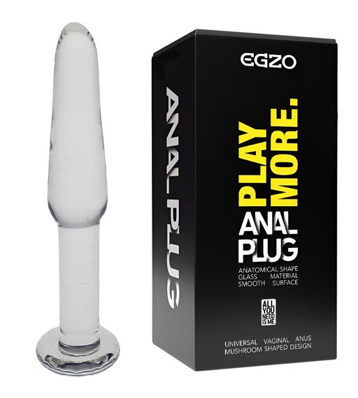 Анальний плаг зі скла EGZO EAP-M (довжина 11.5 см, діаметр 2 см ) sexstyle