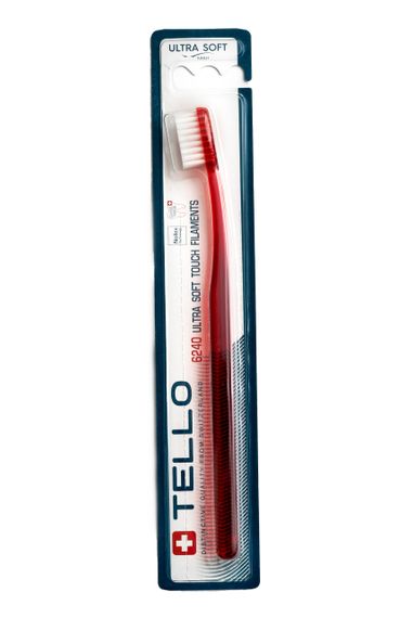 Зубна щітка Tello 6240 Ultra Soft, d 0.10 mm, червона