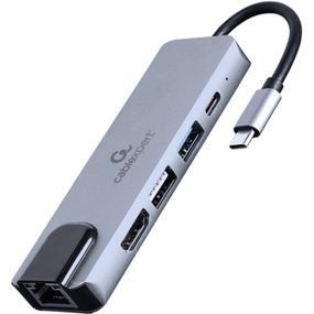 Концентратор Cablexpert USB-C 5-in-1 (hub/HDMI/PD/LAN) (A-CM-COMBO5-04) (A-CM-COMBO5-04)