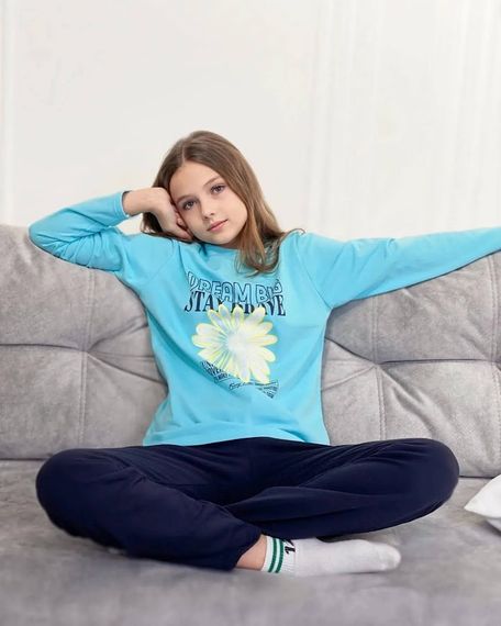 Піжама для дівчинки (підліткова) Носи своє 140 Блакитний (p-12370-137829) | Зображення 3
