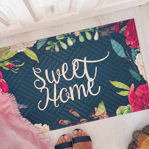 Килимок придверний з принтом Sweet home 45x75x0,4 см (KOV_20S008)