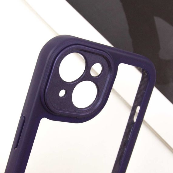 TPU чохол Transparent + Colour 1,5mm для Apple iPhone 14 (6.1") Purple | Зображення 6