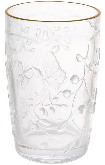 Набір 6 склянок "Butterfly" 380мл із золотою облямівкою