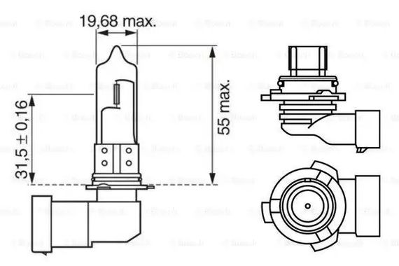 Лампа накаливания HB4 12V 51W P22d PURE LIGHT  BOSCH (1987302153) | Зображення 4