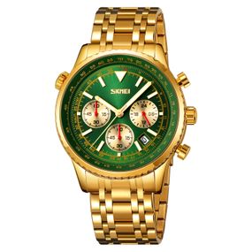 Класичний чоловічий годинник Skmei 9333GDGN Gold-Green
