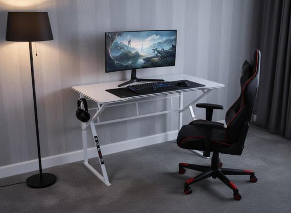 Стіл геймерський комп'ютерний Bonro 276 металевий 120×60 білий (42401080) | Зображення 6