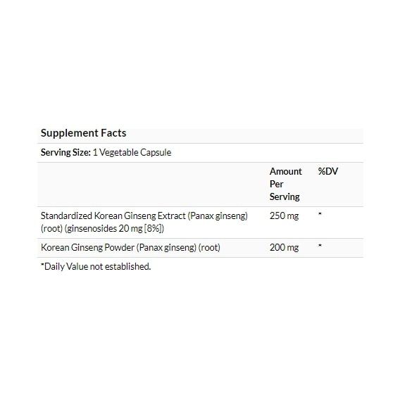 Комплекс для профилактики нервной системы Solgar Korean Ginseng Root Extract 60 Veg Caps SOL-04138 | Зображення 2