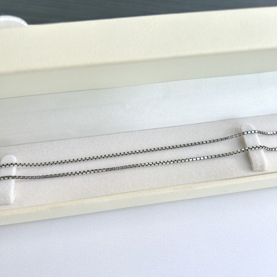 Срібний ланцюжок Венеція 40 см (квадратне плетіння, box chain), 5 г, 925 проби | Зображення 4