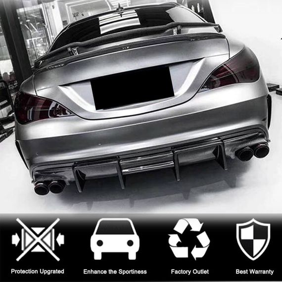 Диффузор заднего бампера V1 для AMG-Line / CLA45 AMG, Карбон для Mercedes CLA C117 2013-2019 гг | Зображення 2