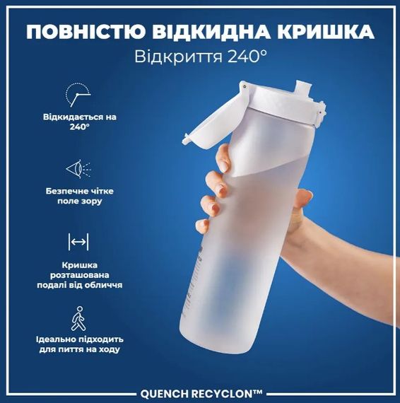 Пляшка для води ION8 1000 мл BPA Free Times To Drink (ЕКО пляшка) Ice (I8RF1000PIMOT2) | Зображення 4