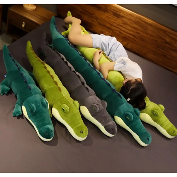 М'яка інтер'єрна іграшка Крокодил 100 см, великий зелений крокодил подушка для сну та відпочинку | Зображення 9