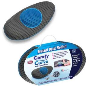 Ортопедическая подушка Comfy Curve Серо синяя для сидения спины позвоночника