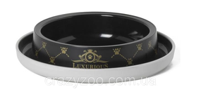 Миска для собак та котів Moderna Trendy Dinner Luxurious Pets пластикова чорна Ø 15x3.4 см 210 мл H130015AA