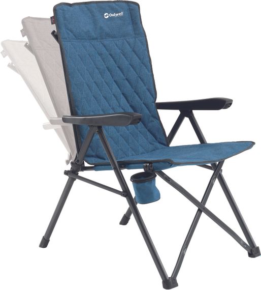 Сталевий кемпінговий стілець розкладний Outwell Lomond Blue Складаний стілець для відпочинку на дачі до 125 кг | Зображення 1