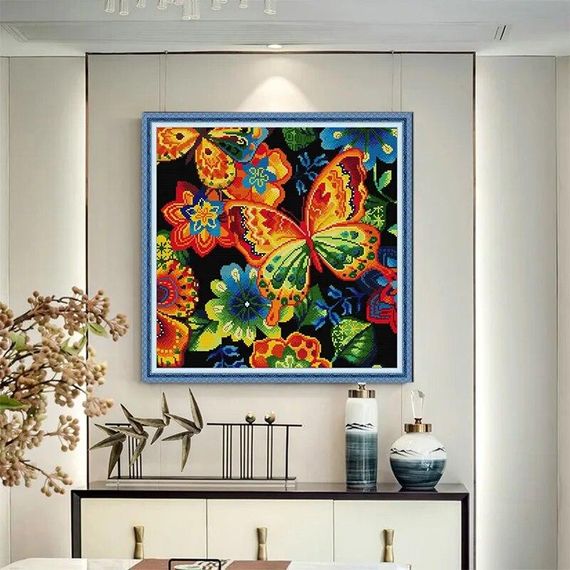 Набір для вишивання за нанесеною на канву схемою "Butterfly 10". AIDA 14CT printed 40*40 см | Зображення 9