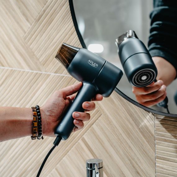 Фен Adler AD 2279b blue 1800Вт/ 2 швидкості/ хол.обдув/ темп.режимів-2/іонізація/ насадки - 1 шт. | Зображення 6