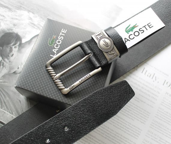 Мужской стильный ремень Lacoste black