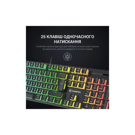 Клавіатура GamePro MK85B Blue Switch RGB USB Black (MK85B) | Зображення 7