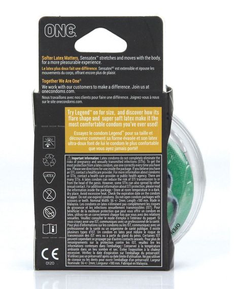 Презервативи латексні ONE Legend великого розміру (ціна за упаковку, 3 шт.) sexstyle | Зображення 1