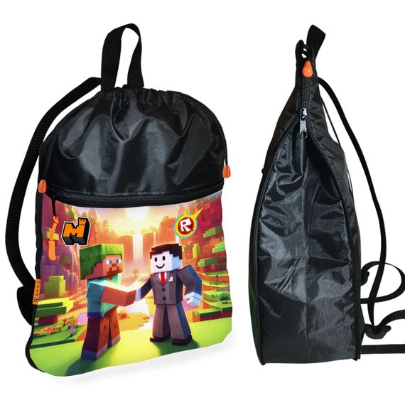 Рюкзак-мешок для обуви,спортивной формы Роблокс "Roblox" детская сумка для сменки с расширителем (1675)