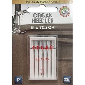 Голки швейні для оверлоку хромовані ORGAN EL×705 CR No80 для побутових швейних машин блістерне паковання 5 шт.