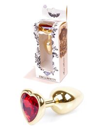 Анальна пробка -Jewellery Gold  Heart PLUGRed