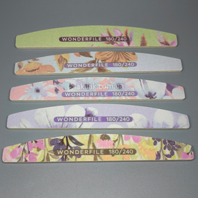 Пилка для ногтей Wonderfile 180/240 с принтом (цвет случайный)