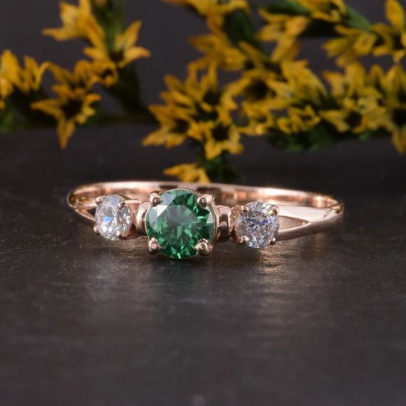 Кольцо из красного золота с фианитами 18.5 | Зображення 6