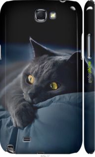 Чохол на Samsung Galaxy Note 2 N7100 Димчастий кіт "825m-17-2448"