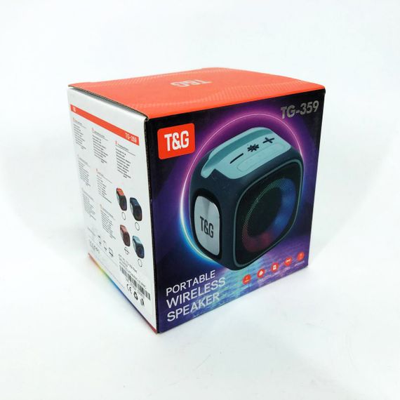 Портативна Bluetooth колонка TG359 7W з RGB підсвічуванням, Гучна блютуз колонка. Колір: червоний | Зображення 2
