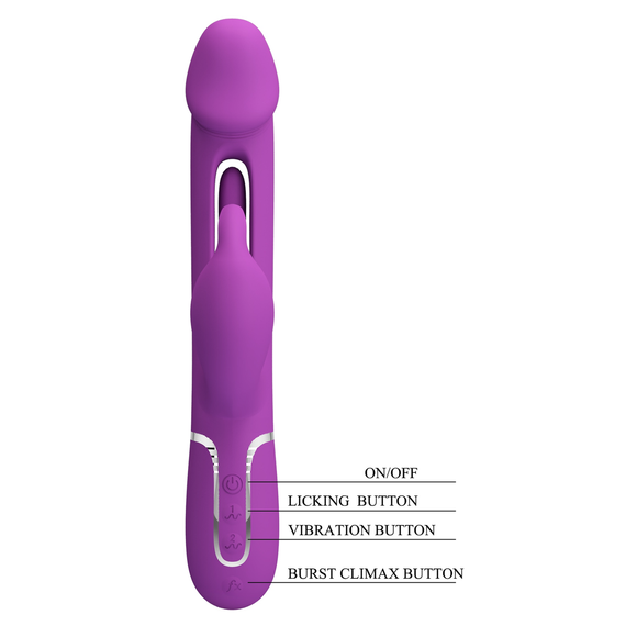 Вибратор с стимулятором клитора PRETTY LOVE - Kampas Rabbit 3 in 1 Purple, BW-500025-3 sexstyle | Зображення 9