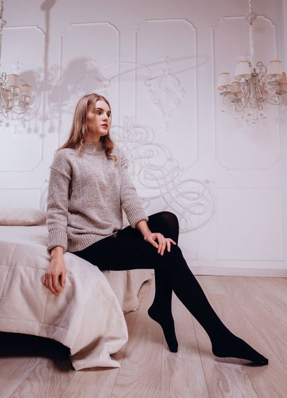 Колготки з термоефектом Omero Thermo 300 den, Italy, розміри SM, ML, колір чорний | Зображення 1