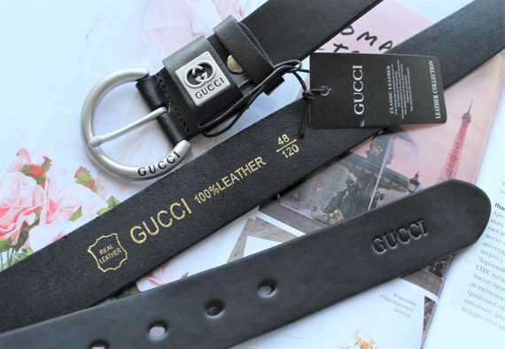 Женский ремень GUCCI ширина 2.5 см черный | Зображення 2
