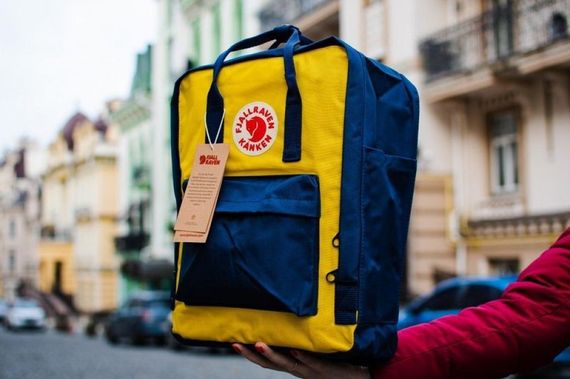 Рюкзак , Fjallraven Kanken Classic , жовто-синій . 123461377 | Зображення 5