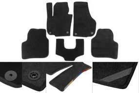 Коврики текстильные Premium (черные) для Volkswagen T4 Caravelle/Multivan 1990-2003 гг