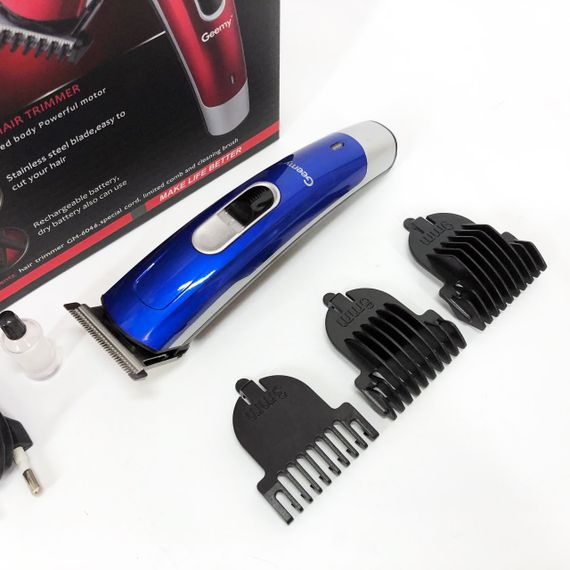 Машинка для стрижки волосся Gemei GM-6046, Акумуляторний універсальний тример для стрижки. Колір: синій | Зображення 6