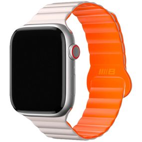 Ремінець BlueO Magnetic Silicone для Apple Watch 42(ser.1-3)/44/45/46/49mm White / Orange