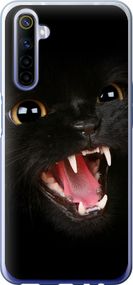 Чехол на Realme 6 Чёрная кошка "932u-1913-17620"