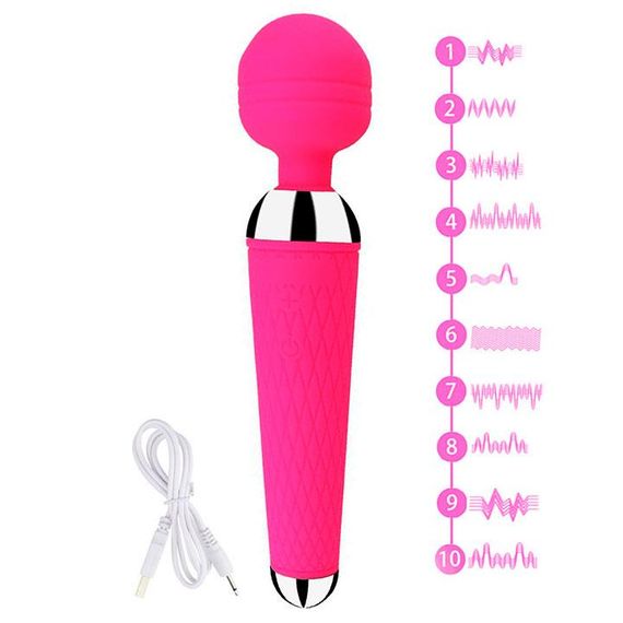 Вибратор "Волшебная палочка" USB - Черный – Вибраторы | Зображення 1