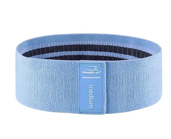 Тканева гумка для фітнесу та спорту PowerPlay 4111 Hip Band M Medium Блакитна (d_76cm) (PP_4111_Blue_M)