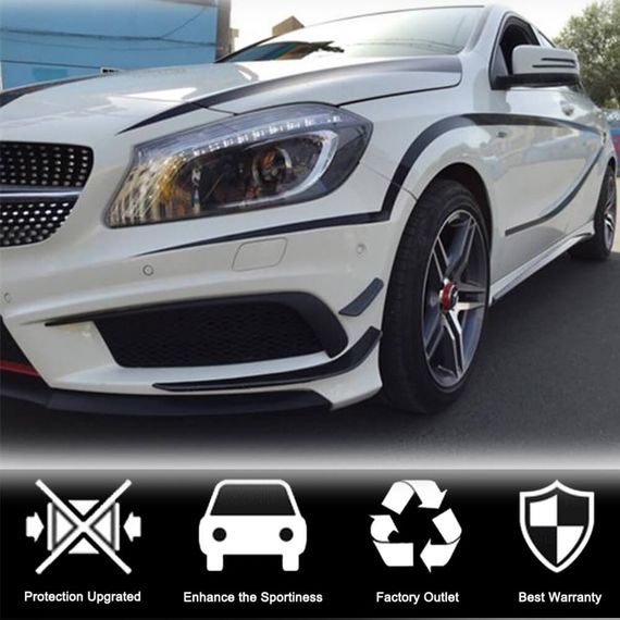 Накладки на передній бампер (для AMG-Line / A45 AMG HB 2013-2015, Карбон) для Mercedes A-сlass W176 рр | Зображення 1
