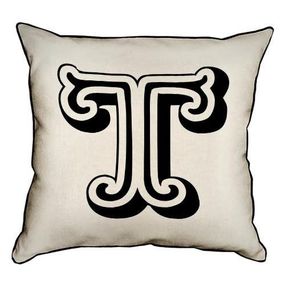 Подушка с мешковины Letter T 45x45 см (45PHB_ABC039_WH)