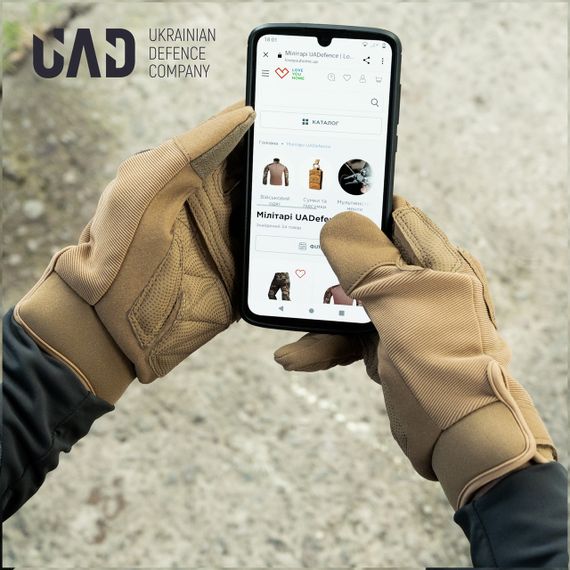 Рукавички тактичні повнопалі UAD Prometey сенсорні Койот L | Зображення 4