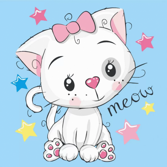 Картина за номерами Art Craft "Біла кішка" 30х30 см 15502-AC