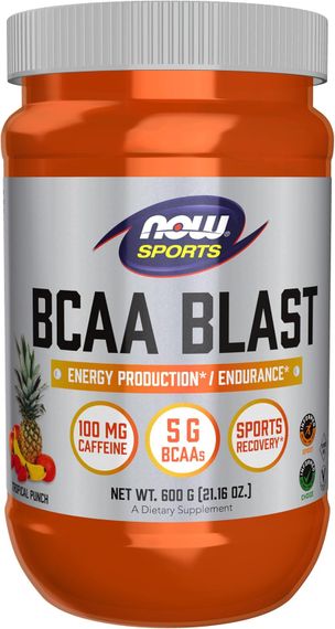 Амінокислоти NOW BCAA BLAST  600 GRAM  (TROPICAL PUNCH)