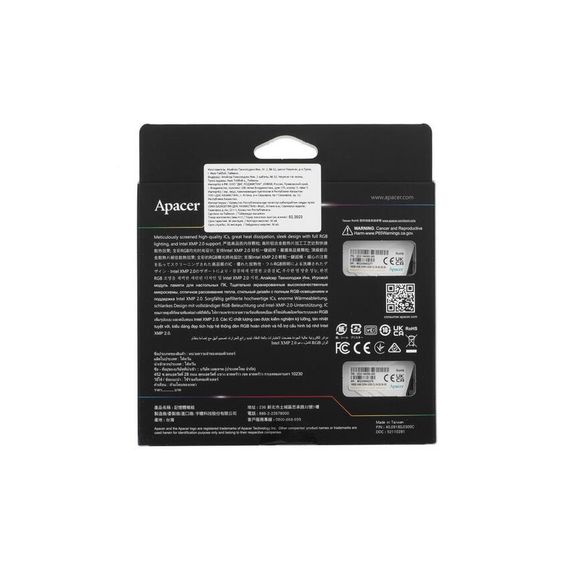 Модуль пам'яті для комп'ютера DDR4 16GB (2x8GB) 3200 MHz NOX RGB White Apacer (AH4U16G32C28YNWAA-2) | Зображення 4