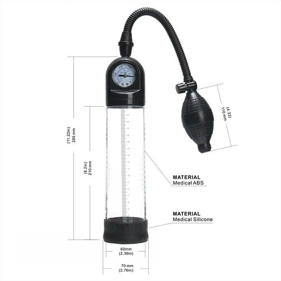 Вакуумна помпа Men Powerup зі стрілковим манометром і ручною «грушею» sexstyle | Зображення 4