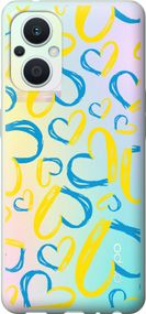 Чехол на Oppo Reno8 Lite Сердца UA "5292u-2755-17620"