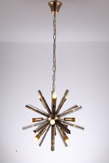 Люстра підвісна на 12 лампочок 26759 Хром 65-140х65х65 см. | Зображення 2