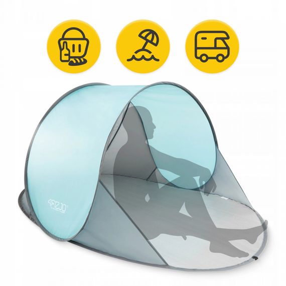 Намет пляжний 4FIZJO Pop-Up 195 x 120 см саморозкладний Grey/Mint (P-5905973401432) | Зображення 5